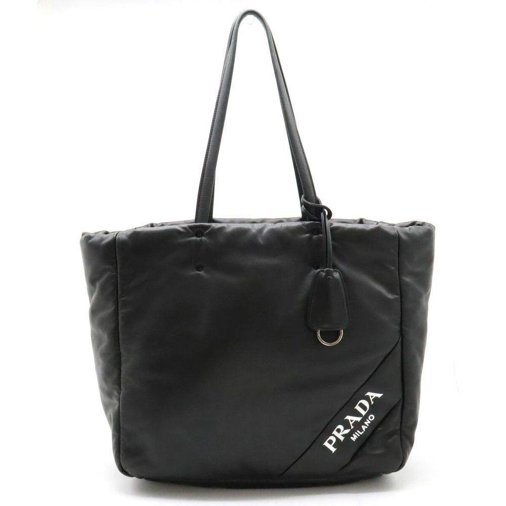 Prada Nappa Leather Tote Bag Shoulder Hobo Black Orange
